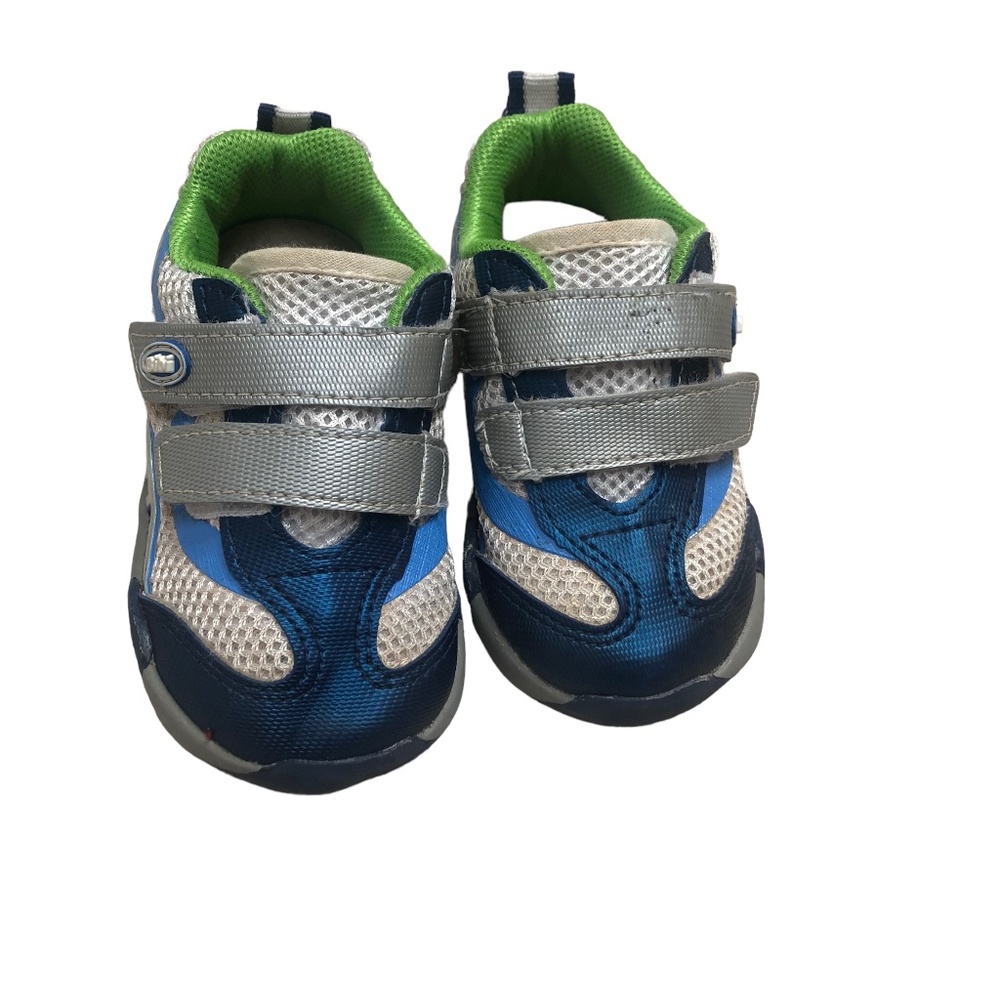 Boy's Bibi Gray & Blue Sneakers Shoes Eur 21 US 5.5